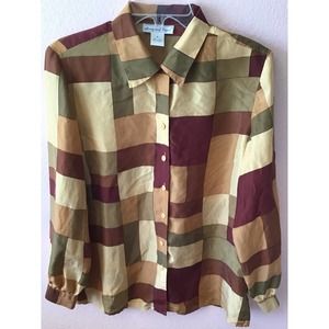 Vintage 80’s Anna & Frank silk blouse down blouse size medium